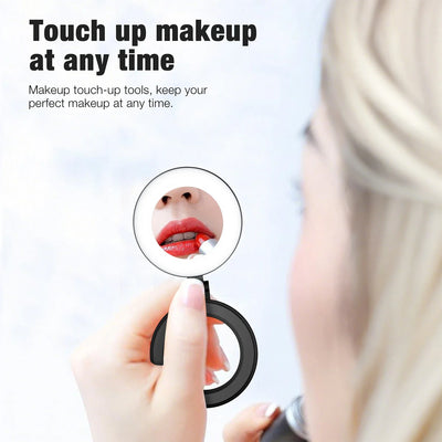 The Secret to Perfect Selfies — Foldable Magnetic Light with LED & Mirror.